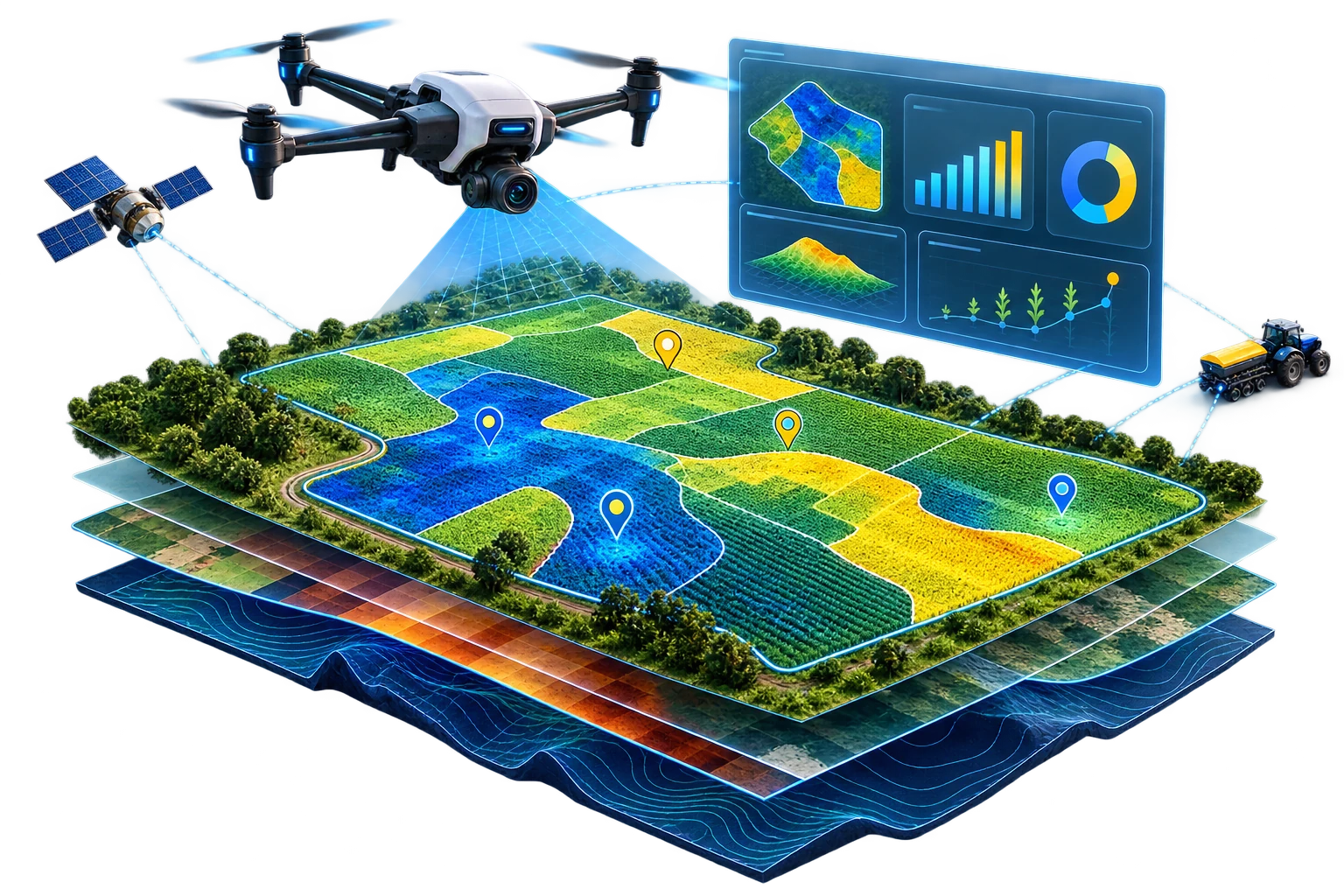 Visualização de mapas e monitoramento FieldXplorer