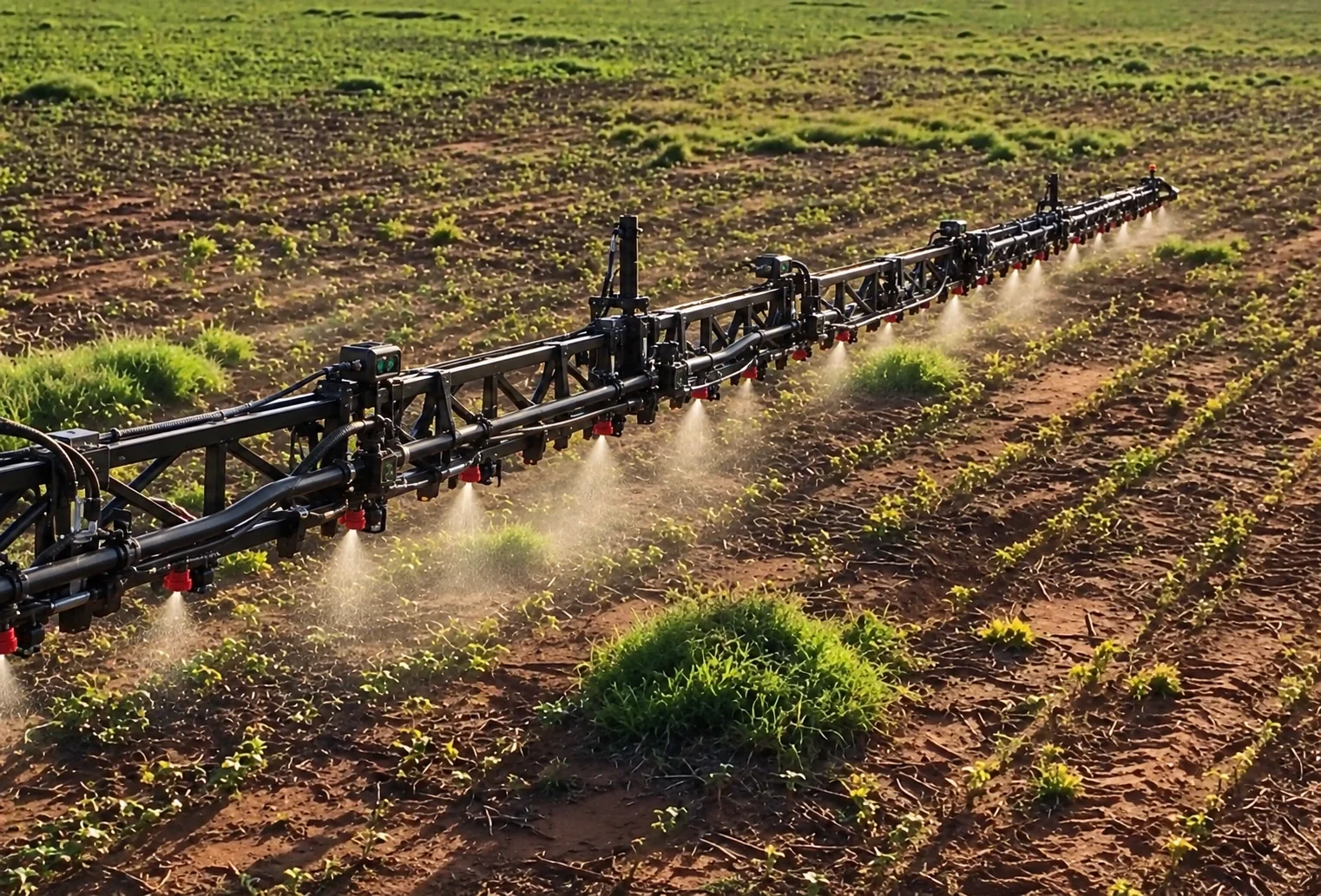 Barra New Holland sobre cultura estabelecida e plantas daninhas de maior biomassa