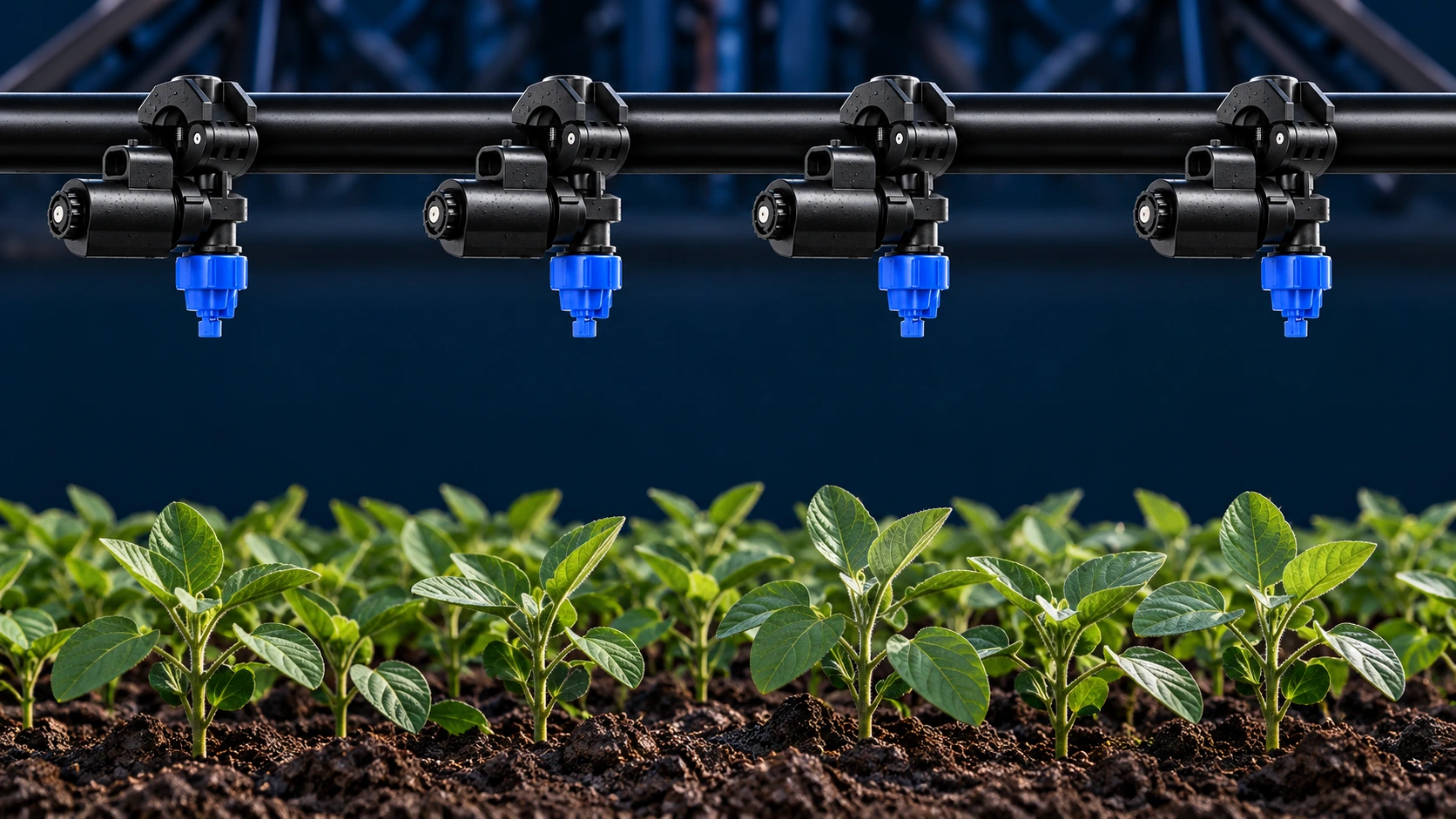 Simulação de avanço sobre quatro faixas de soja com detecção automática de plantas